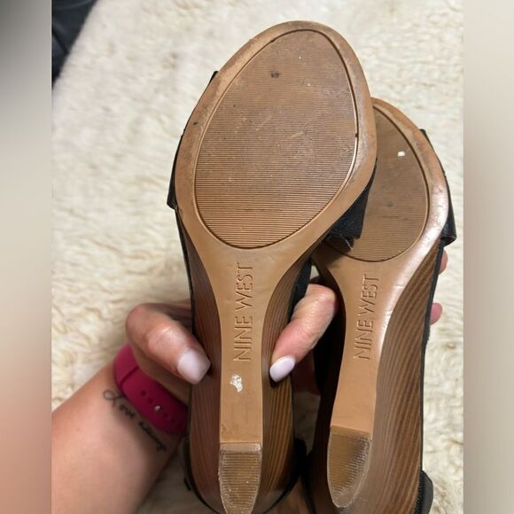 Nine West Zip Wedge Heels in Black size 10 - Picture 3 of 8